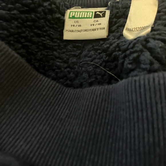 Puma Fleece Lined Navy Tracksuit. Size 14/16. 2 Piece Set.Navy with Red Logo - Picture 6 of 6